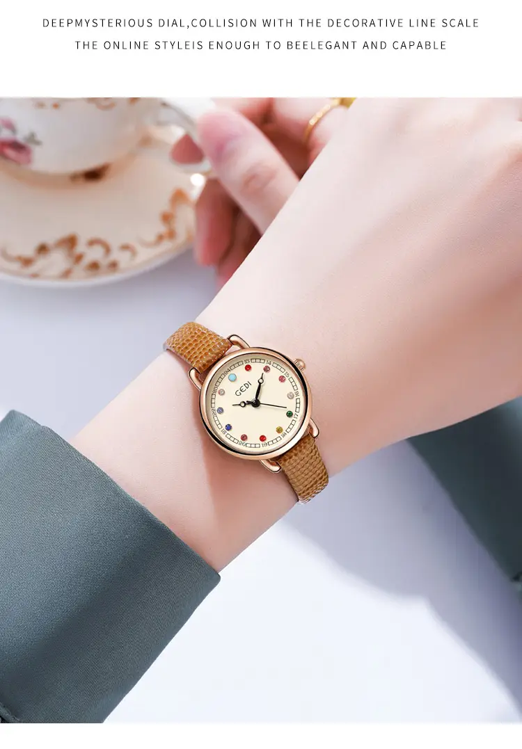 Women's Birthstone Quartz Watch Black Strap — feature 12