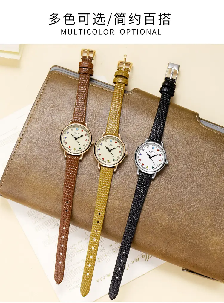 Women's Birthstone Quartz Watch Black Strap — feature 5