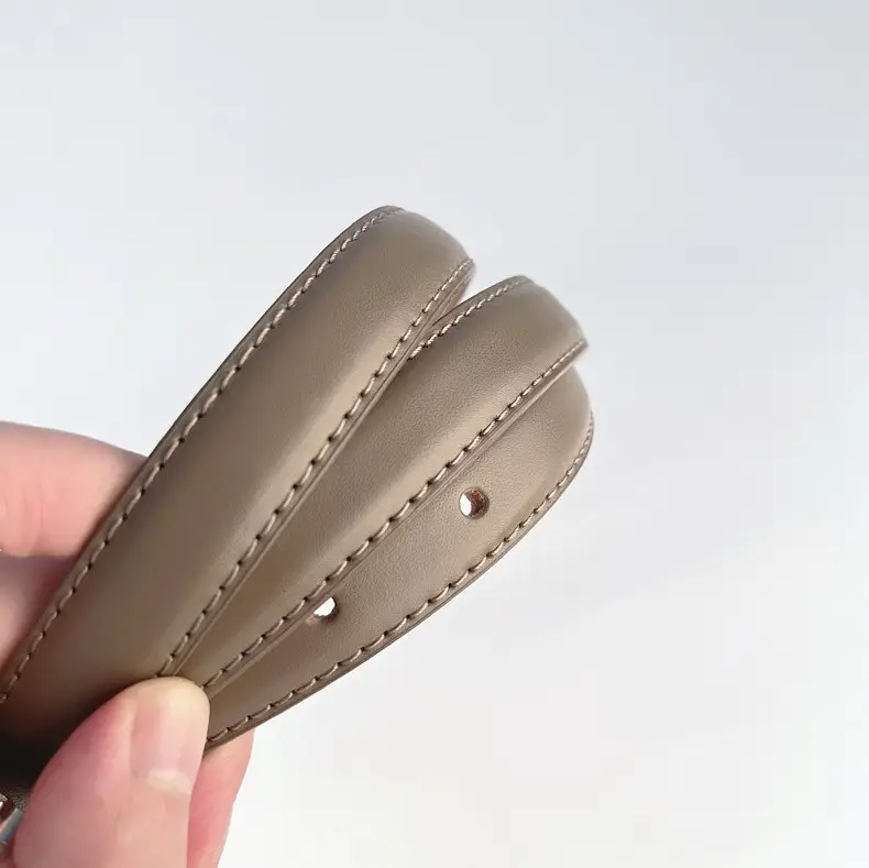 Thin Genuine Leather Belt with Pearl Rhinestone Decor — feature 4