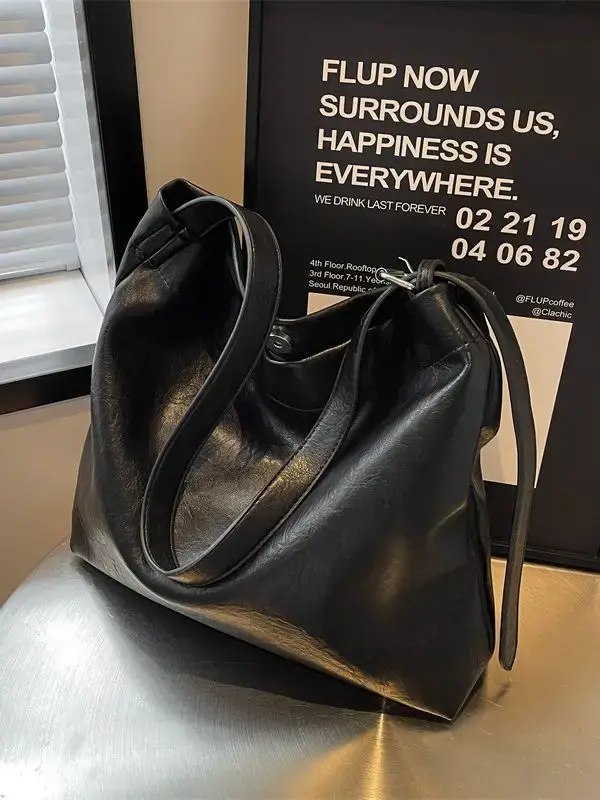 Retro Brown Leather Tote Bag for Women - Image 7