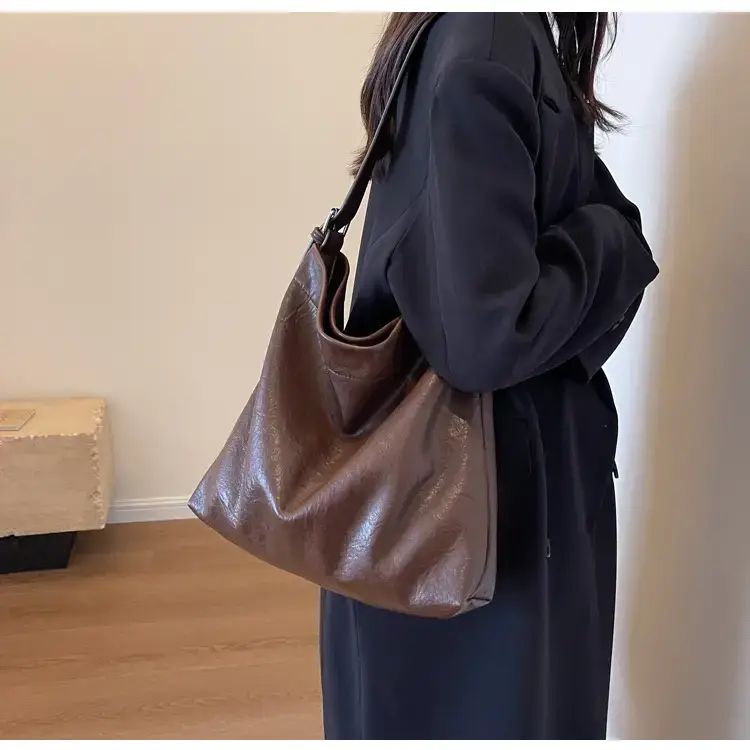 Retro Brown Leather Tote Bag for Women — feature 15