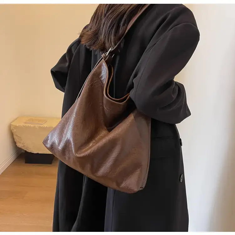 Retro Brown Leather Tote Bag for Women — feature 17