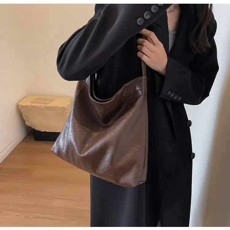 Retro Brown Leather Tote Bag for Women — feature 22
