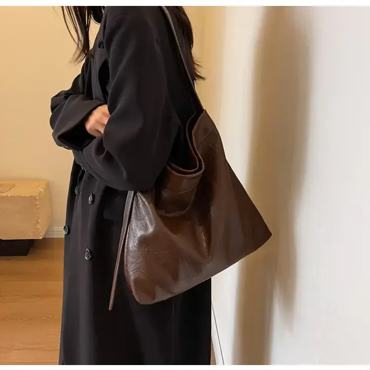 Retro Brown Leather Tote Bag for Women — feature 23