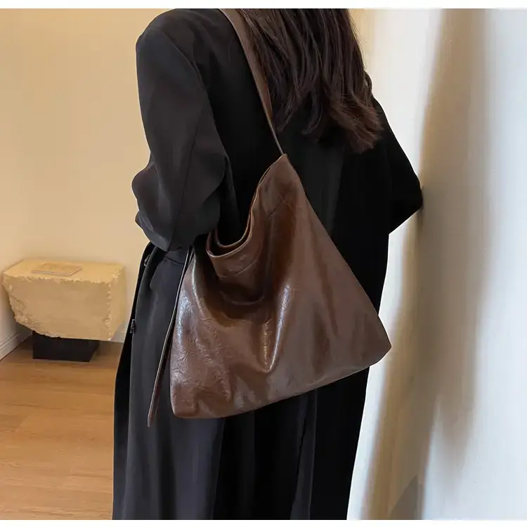 Retro Brown Leather Tote Bag for Women — feature 25