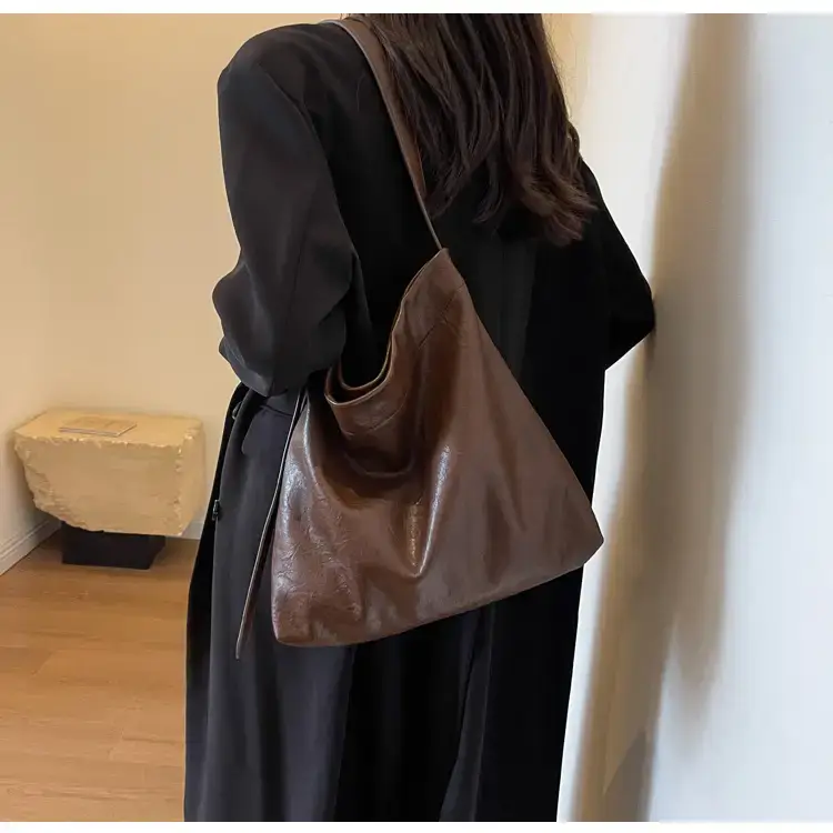 Retro Brown Leather Tote Bag for Women — feature 26