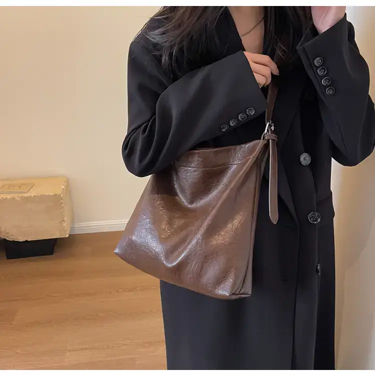 Retro Brown Leather Tote Bag for Women — feature 30