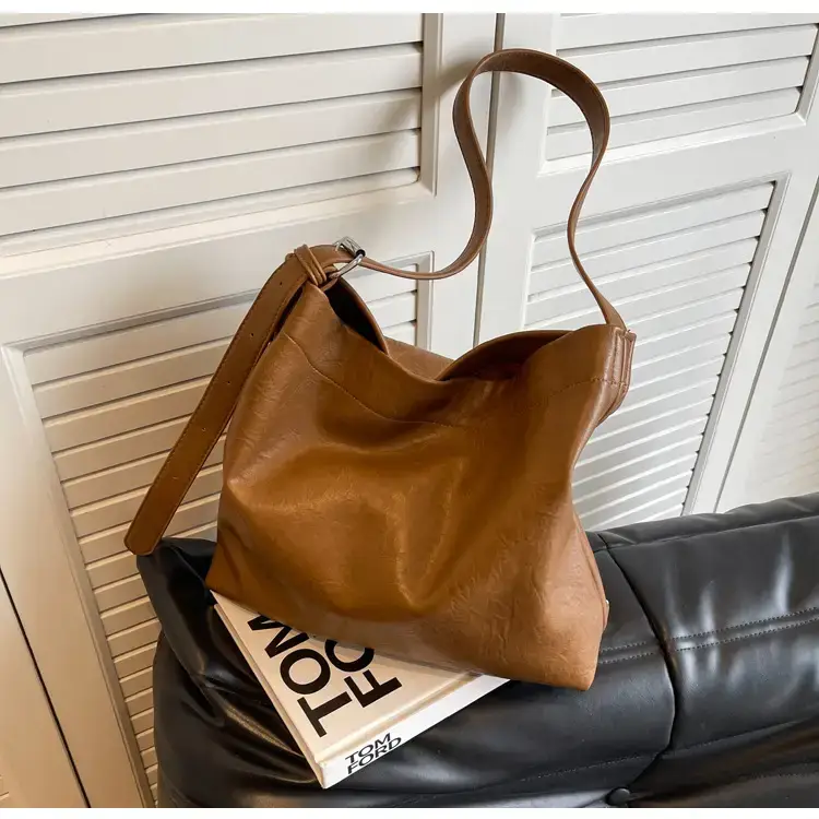 Retro Brown Leather Tote Bag for Women — feature 41