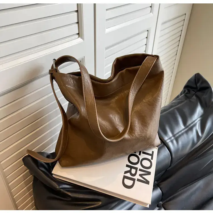 Retro Brown Leather Tote Bag for Women — feature 42