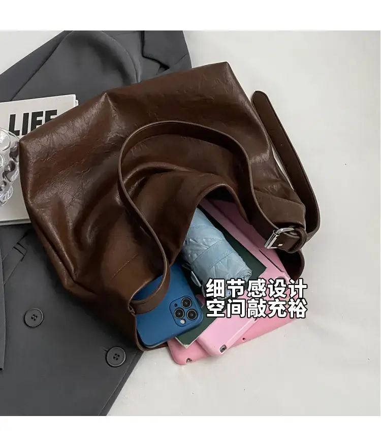 Retro Brown Leather Tote Bag for Women — feature 7