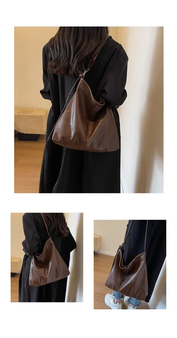Retro Brown Leather Tote Bag for Women — feature 9