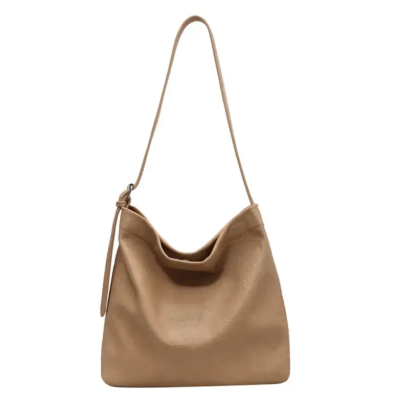 Retro Brown Leather Tote Bag for Women - Image 5