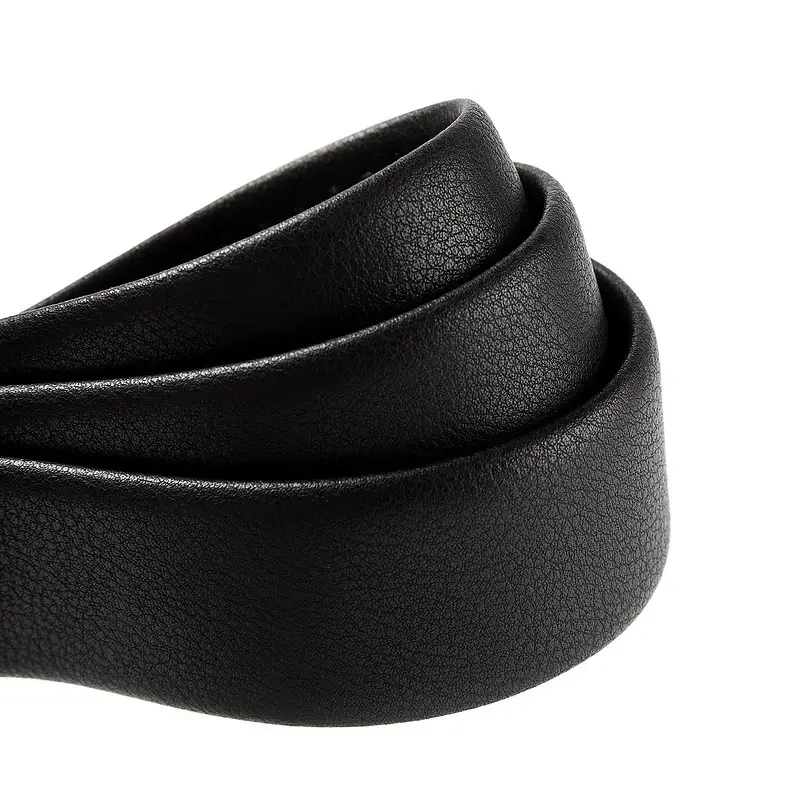 Men's Black Leather Belt with Silver Buckle & Smart Watch - Image 5