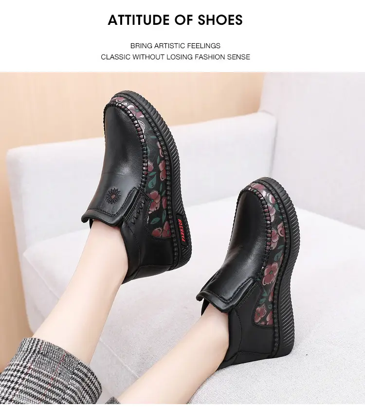 Winter old Beijing cloth shoes women's cotton-padded shoes middle-aged and elderly fleece-lined thick warm mom shoes soft bottom non-slip snow boots — feature 23