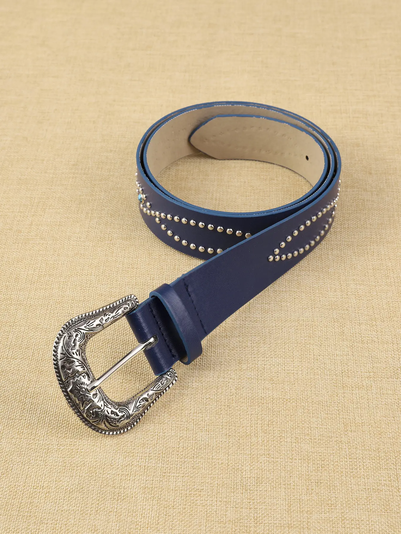 Trendy Punk Gem Belt for Women Black Brown Silver