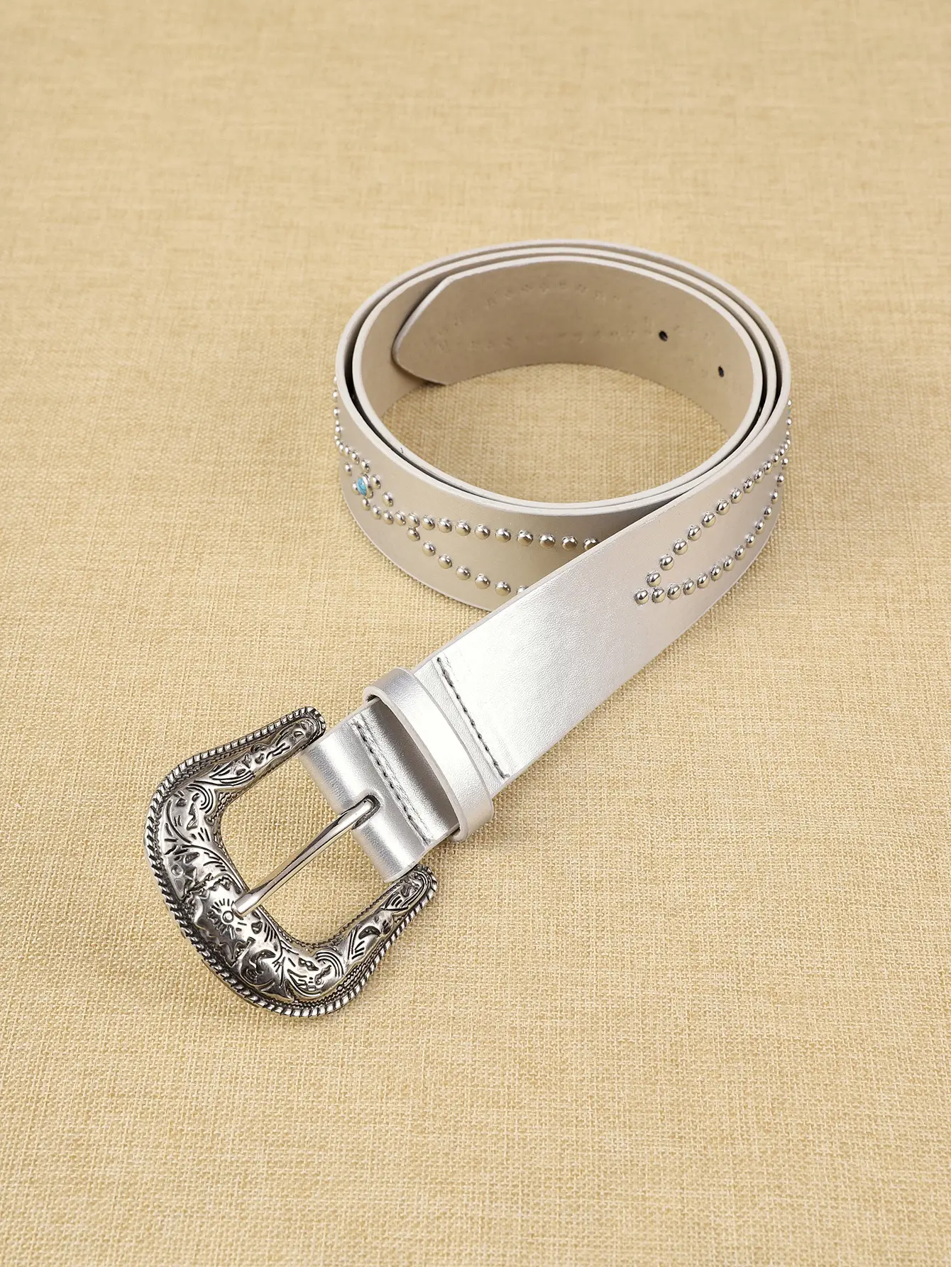 Trendy Punk Gem Belt for Women Black Brown Silver