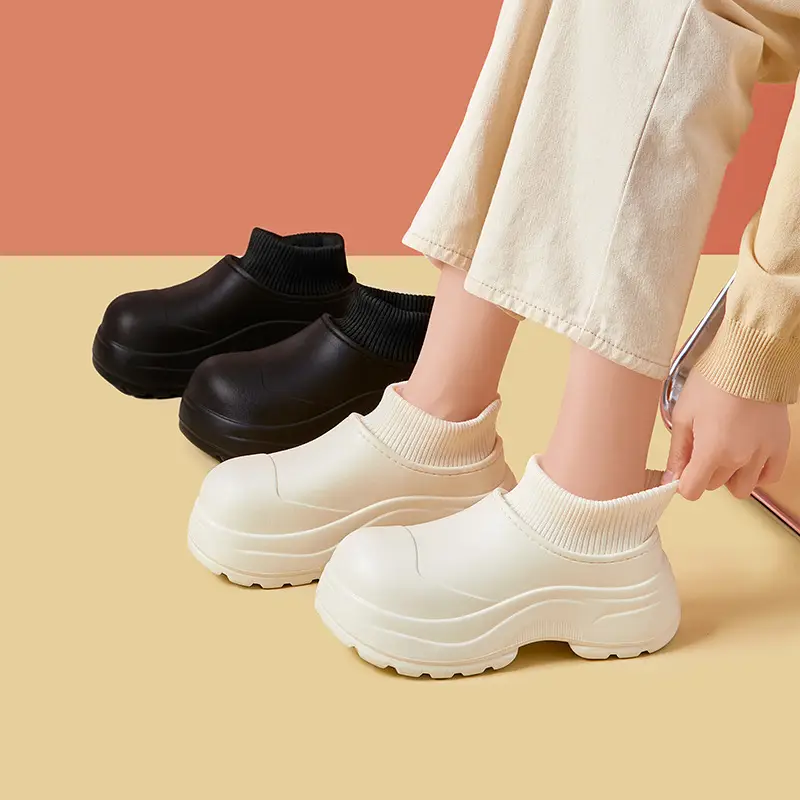 Waterproof Thick-Soled Cotton Slippers for Women, Winter Outdoor Wear, 2026 New Model, Closed Heel, Indoor Home Maternity Fleece-Lined Warm Cotton Shoes