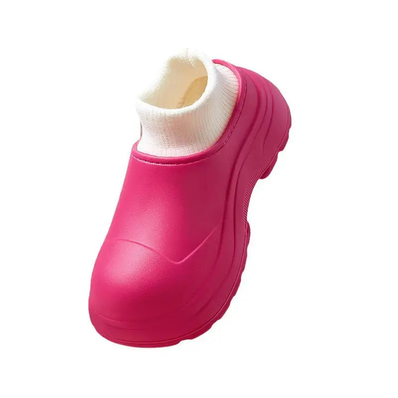 Waterproof Thick-Soled Cotton Slippers for Women, Winter Outdoor Wear, 2026 New Model, Closed Heel, Indoor Home Maternity Fleece-Lined Warm Cotton Shoes