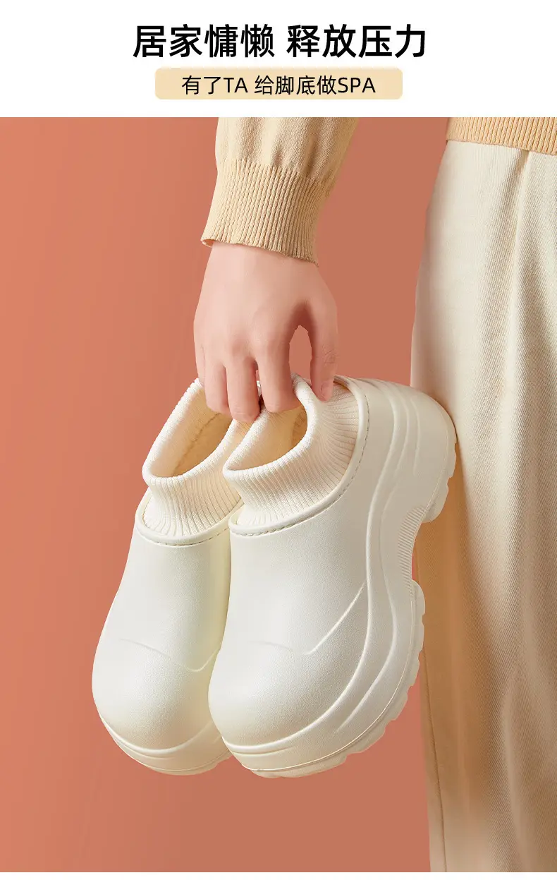 Waterproof Thick-Soled Cotton Slippers for Women, Winter Outdoor Wear, 2026 New Model, Closed Heel, Indoor Home Maternity Fleece-Lined Warm Cotton Shoes — feature 16
