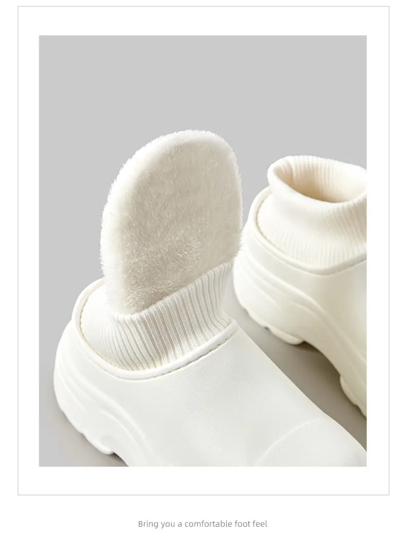 Waterproof Thick-Soled Cotton Slippers for Women, Winter Outdoor Wear, 2026 New Model, Closed Heel, Indoor Home Maternity Fleece-Lined Warm Cotton Shoes — feature 32