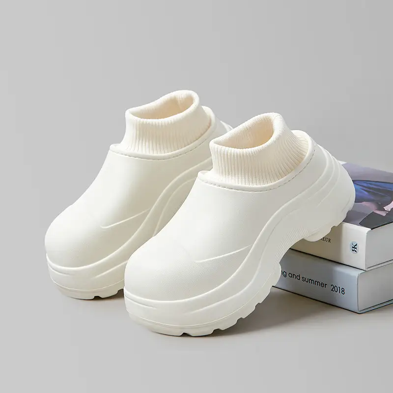 Waterproof Thick-Soled Cotton Slippers for Women, Winter Outdoor Wear, 2026 New Model, Closed Heel, Indoor Home Maternity Fleece-Lined Warm Cotton Shoes