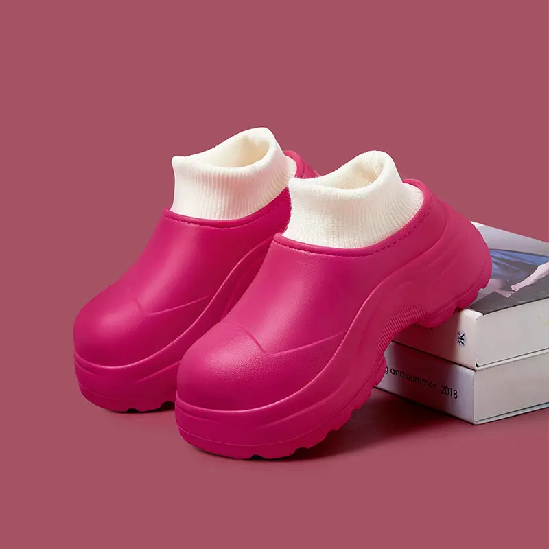 Waterproof Thick-Soled Cotton Slippers for Women, Winter Outdoor Wear, 2026 New Model, Closed Heel, Indoor Home Maternity Fleece-Lined Warm Cotton Shoes