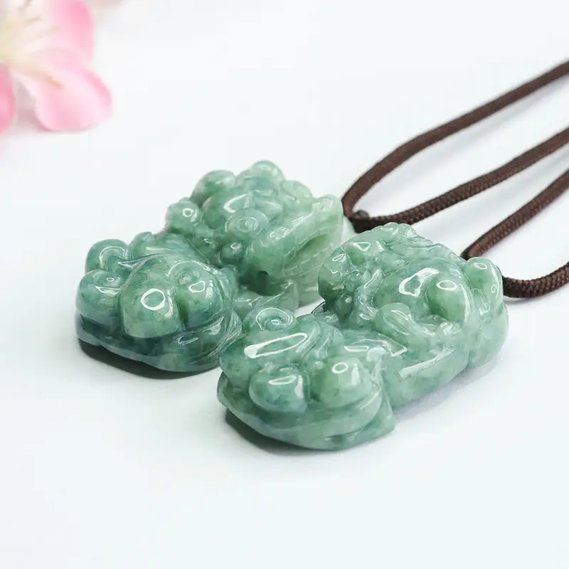 Guan Yu Jade Pendant Full Color Overlord Pixiu Necklace - Image 5