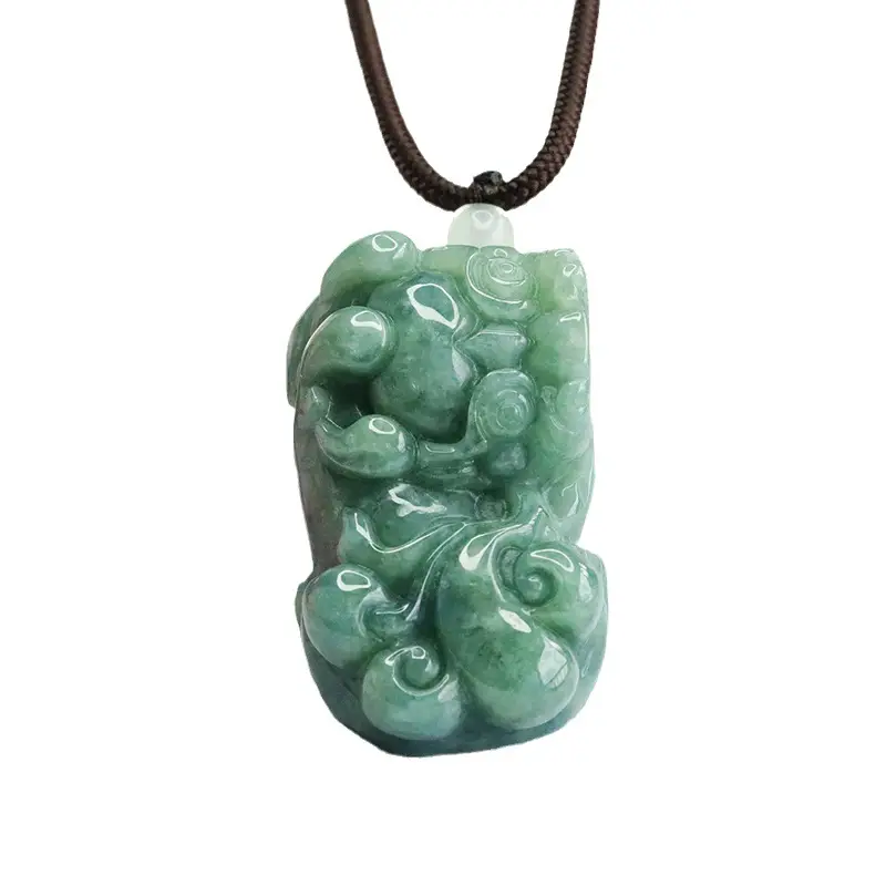 Guan Yu Jade Pendant Full Color Overlord Pixiu Necklace - Image 6