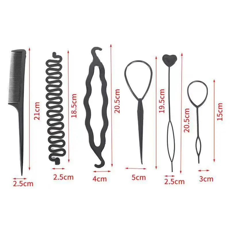 Korean Style Hair Curler 6-Piece Set with Flower Brace