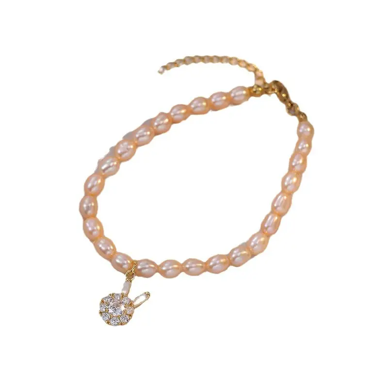 Freshwater Pearl Bracelet for Women with Rabbit Diamond Pendant - Image 5