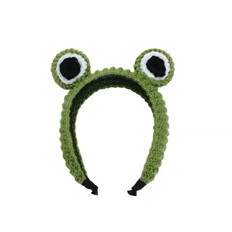 Cute Wool Frog Headband with Big Eyes for Girls - Image 7