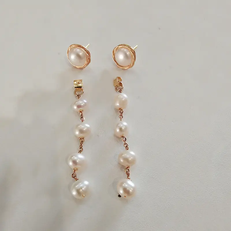 Natural Pearl Gypsophila Earrings for Women