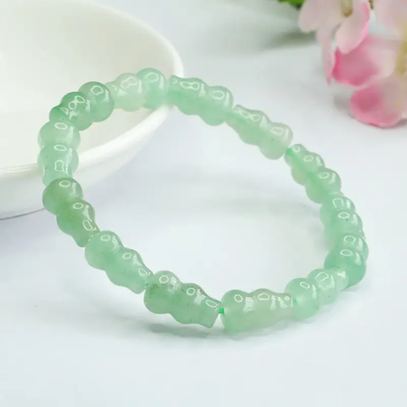Green Jade Gourd Bracelet for Women Men