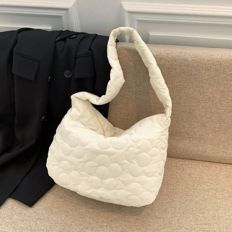 Black Quilted Shoulder Bag for Women 2023 Winter - Image 8