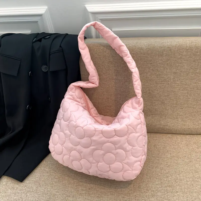 Black Quilted Shoulder Bag for Women 2023 Winter - Image 9