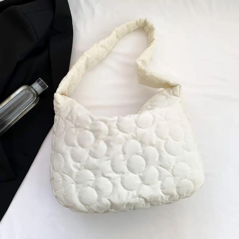 Black Quilted Shoulder Bag for Women 2023 Winter - Image 2