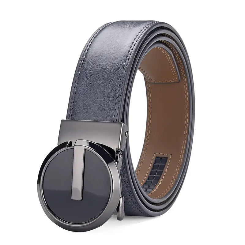 Men's Genuine Leather Belt with Automatic Buckle — feature 2
