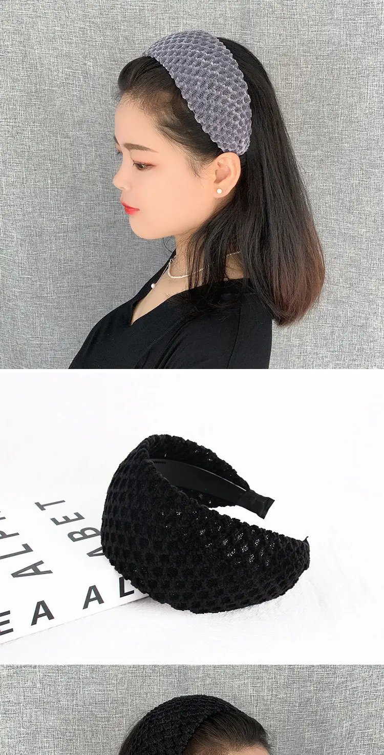 Black Faux Fur Wide Brim Headband with Hairpin — feature 5