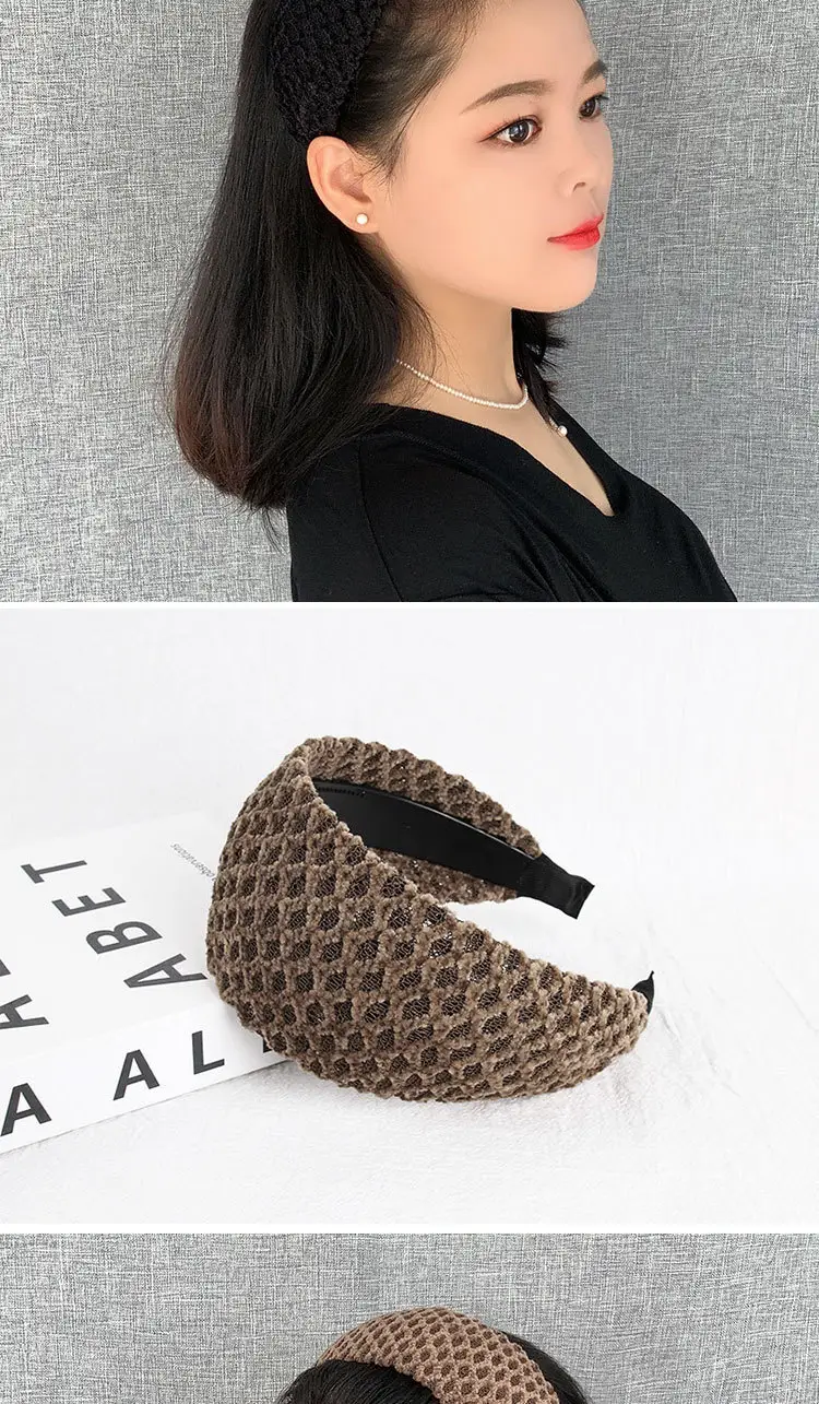 Black Faux Fur Wide Brim Headband with Hairpin — feature 6