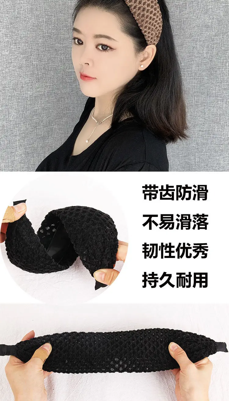 Black Faux Fur Wide Brim Headband with Hairpin — feature 7