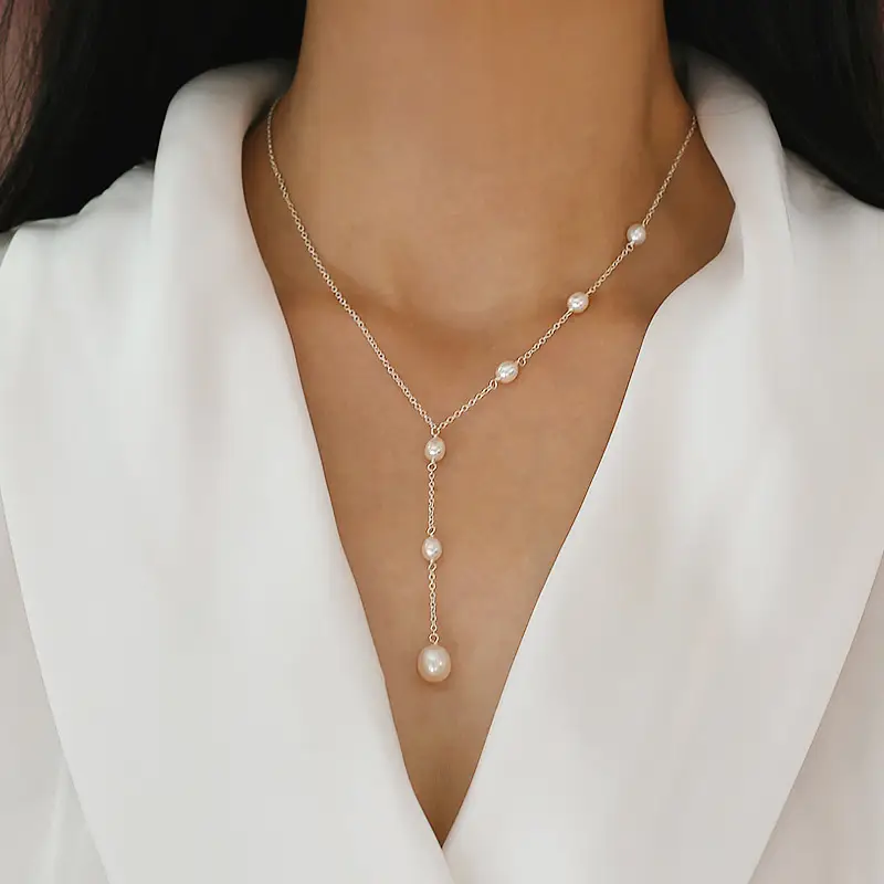 Nina Pearl Clavicle Chain for Girls High Grade Light