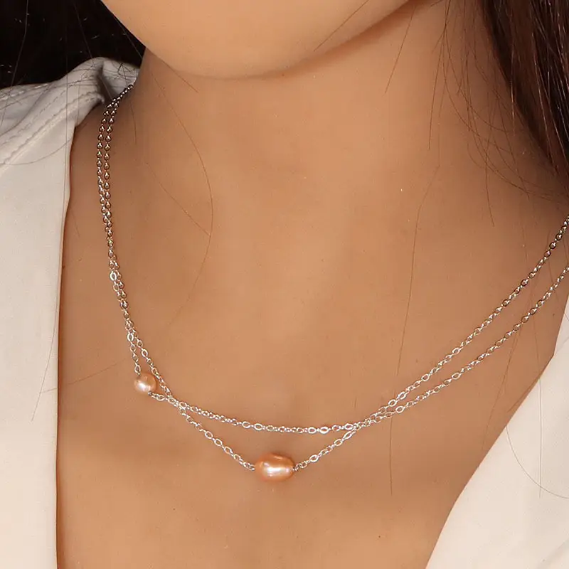 Nina Pearl Clavicle Chain for Girls High Grade Light