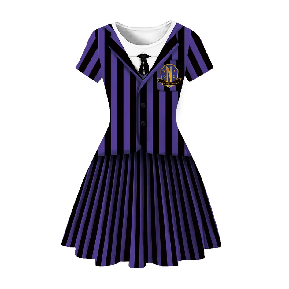3D Printed Princess Dress Black White Skirted A-Line - Image 8