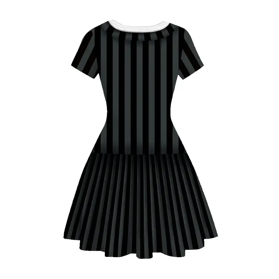 3D Printed Princess Dress Black White Skirted A-Line — feature 4