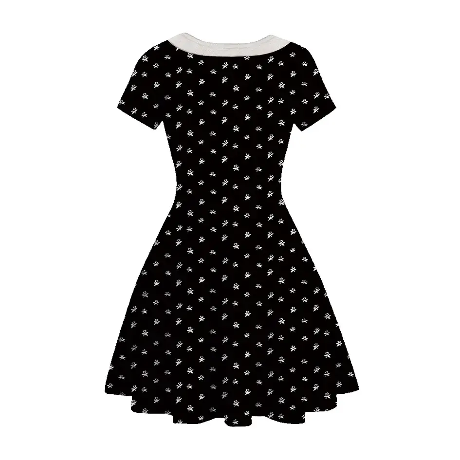 3D Printed Princess Dress Black White Skirted A-Line — feature 8