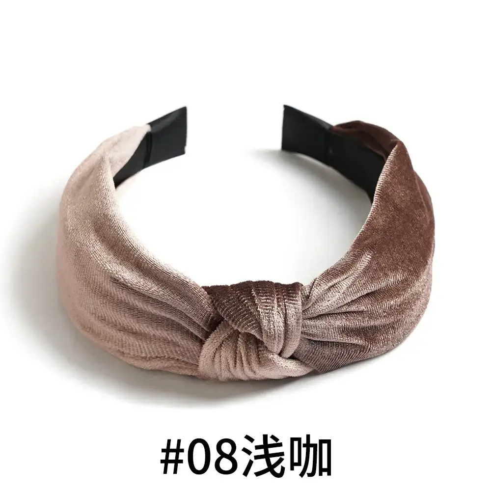 Green Knotted Velvet Headband for Women - Image 8