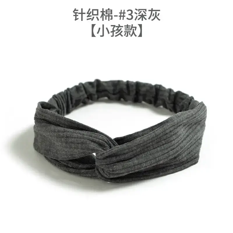 White Knitted Cotton Elastic Hair Band for Women - Image 2