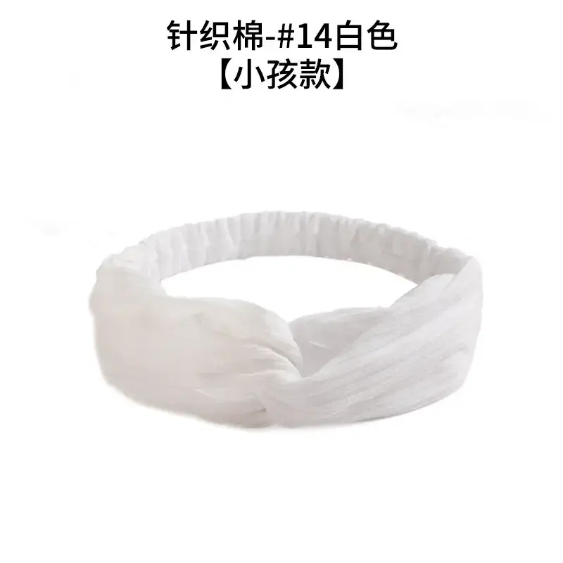 White Knitted Cotton Elastic Hair Band for Women - Image 7