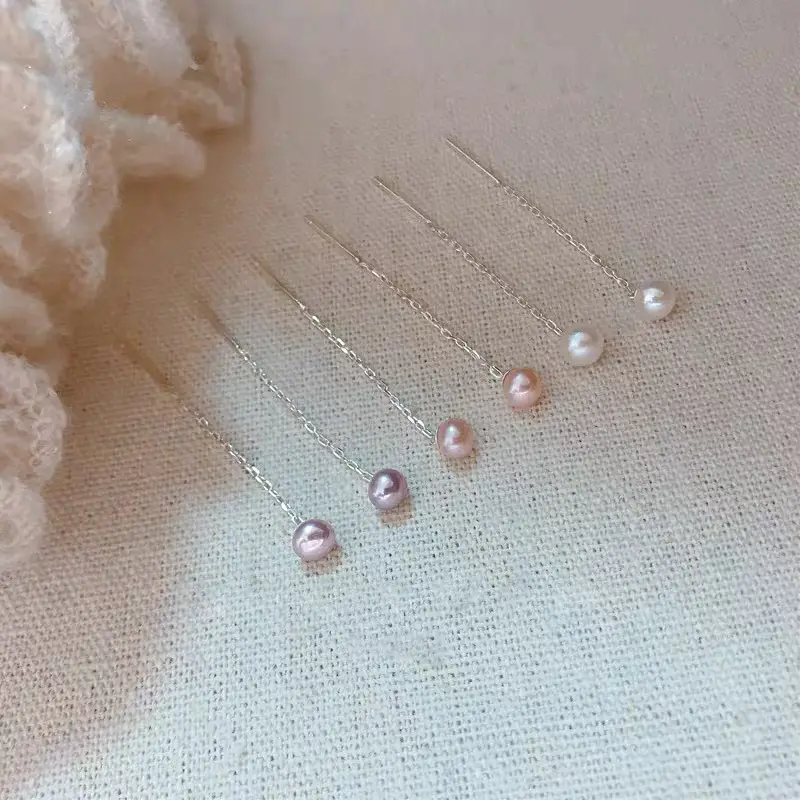S925 Pearl Earrings for Women Anti-Allergy Mini - Image 2