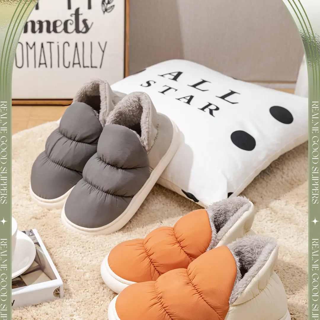 Lidani Down Cotton Shoes Women's Outer Wear Non-slip Winter Warm Home Indoor Moon Shoes Couple Cotton Slippers Men's Wholesale — feature 2